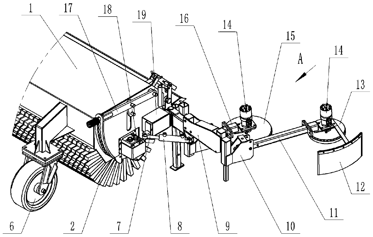 Snow removal rolling brush assembly