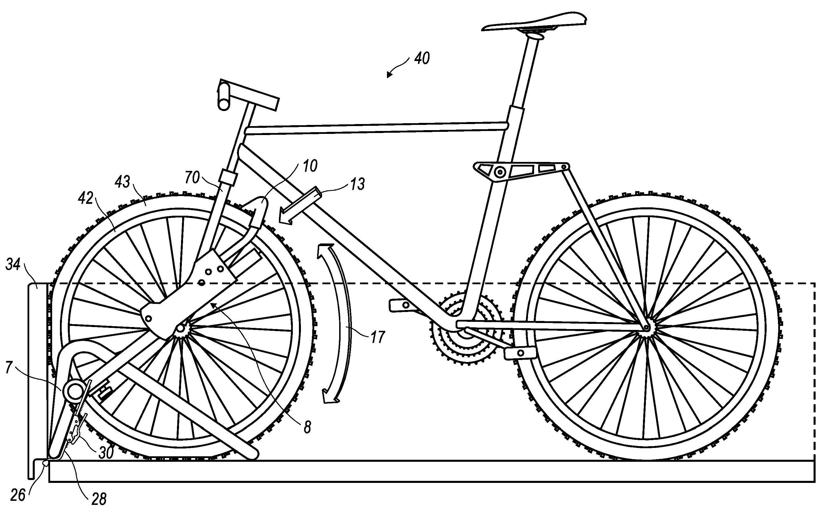 Bicycle rack for a vehicle bed