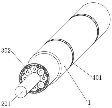 Self-bearing fire-resistant flame-retardant coaxial high-voltage cable and manufacturing method thereof