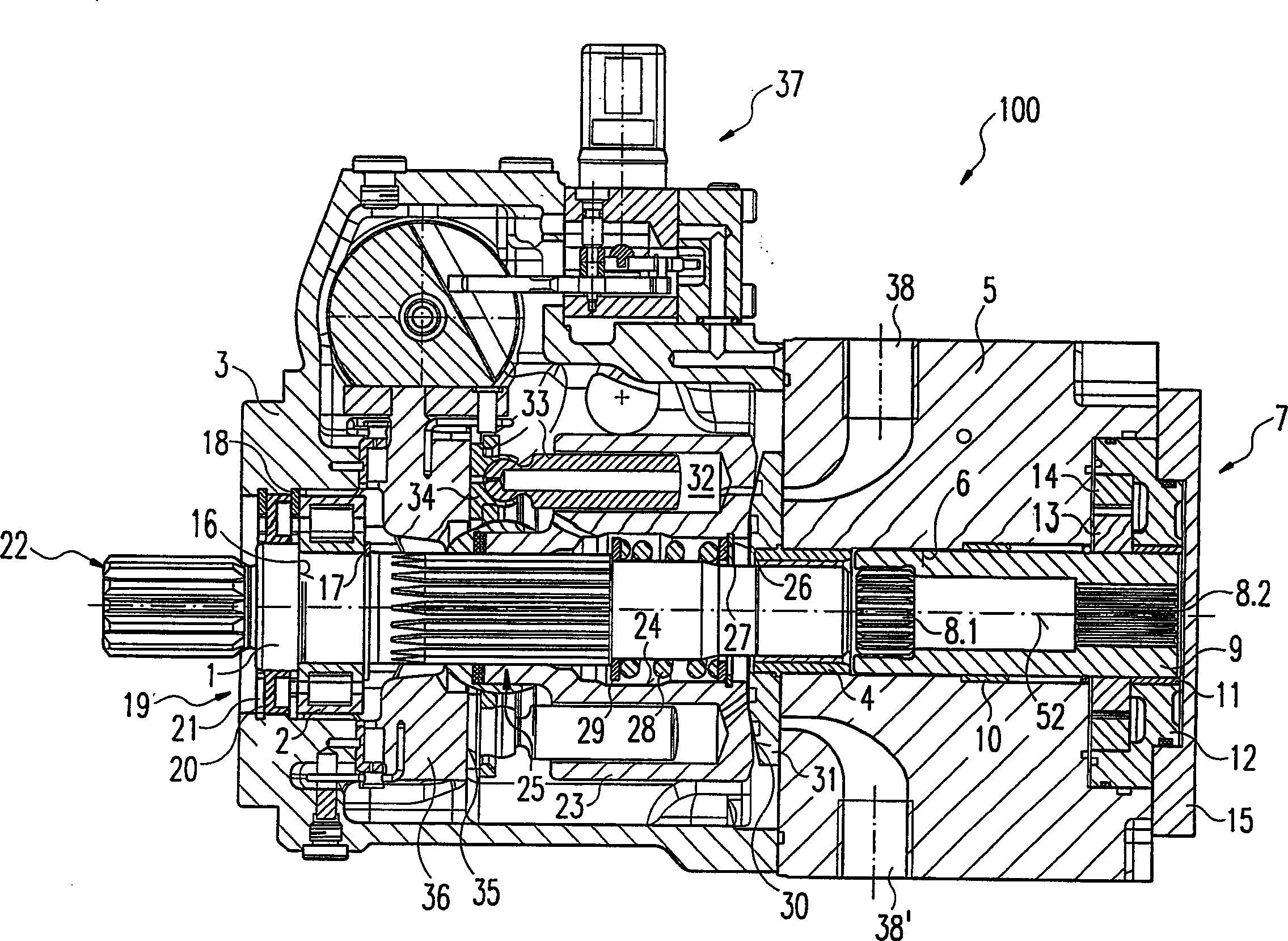 Hydrostatic drive system with pump-sided division of the amount of hydraulic fluid for two hydraulic circuits