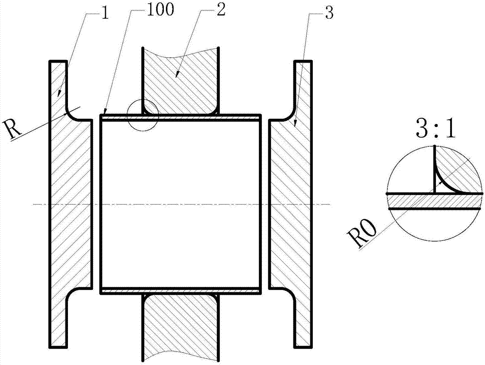 Method for synchronously forming backing ring of plate heat exchanger through constrained tube axial compression