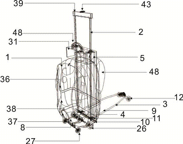 Folding slide plate luggage box