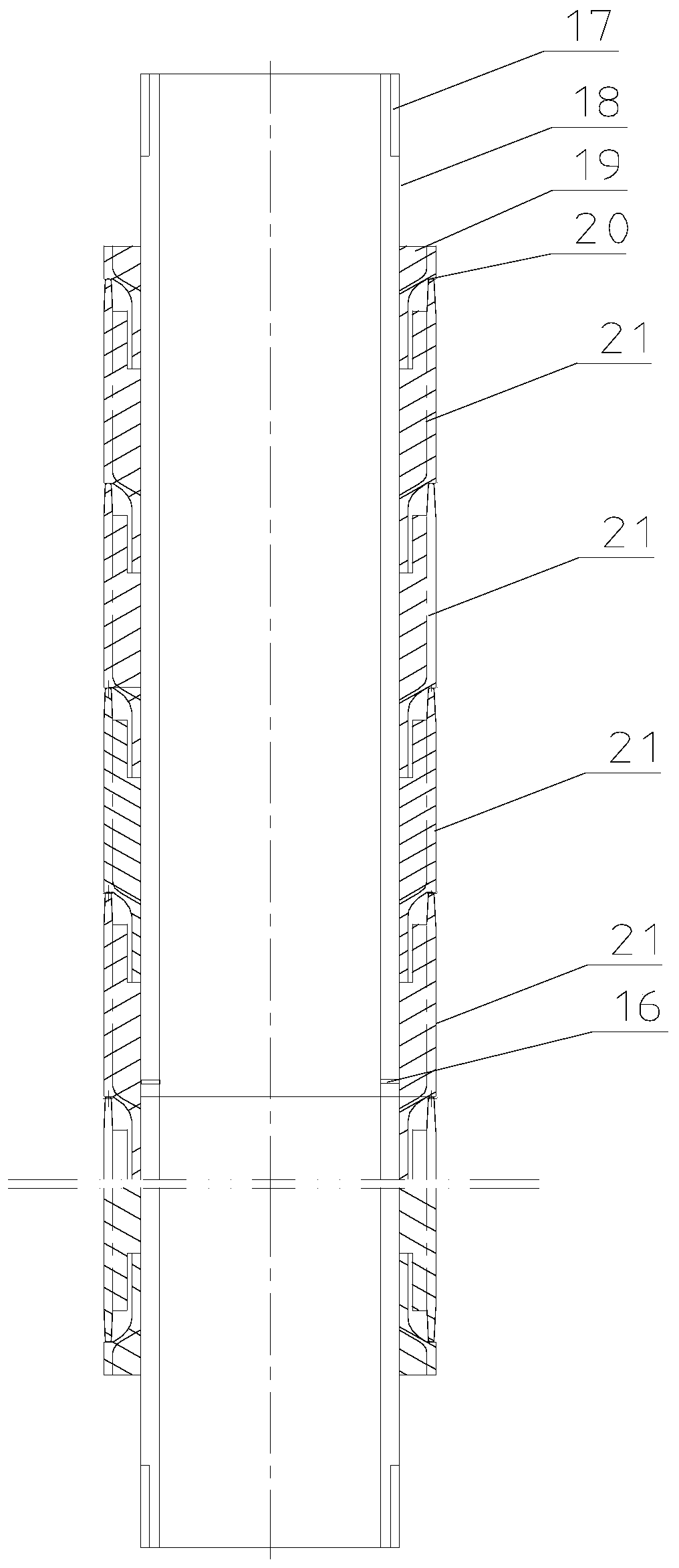 Water stabilizing device capable of degassing, desanding and stabilizing produced liquid water content for production pump for injection-production in same well