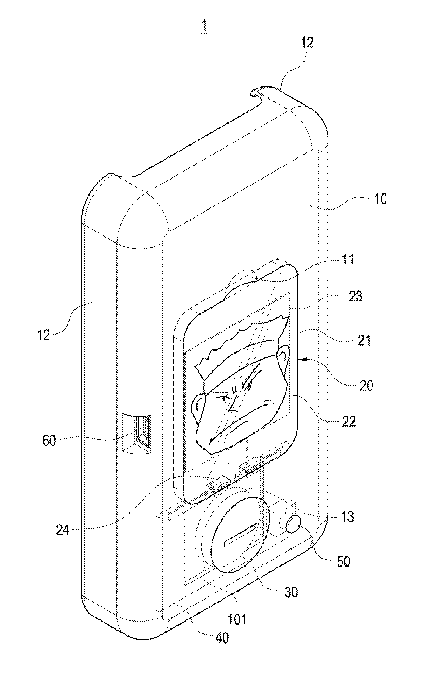 Graphic light module for use with portable device