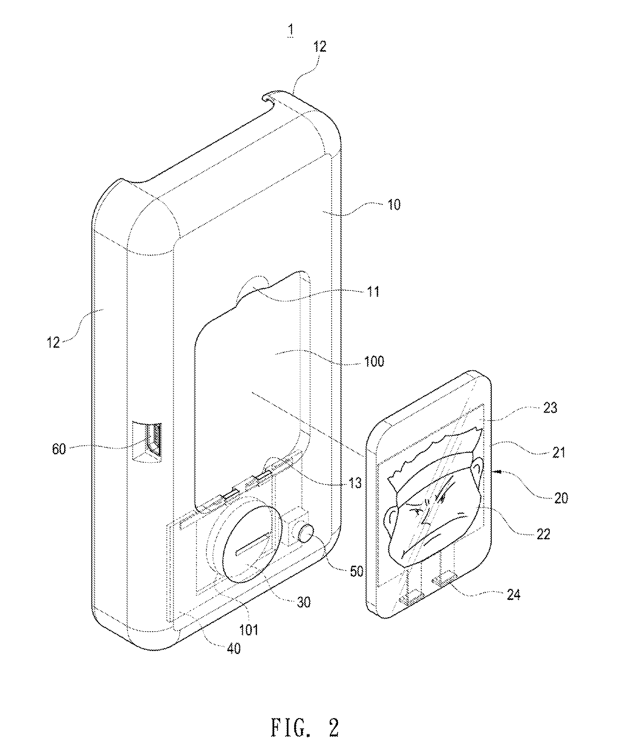 Graphic light module for use with portable device