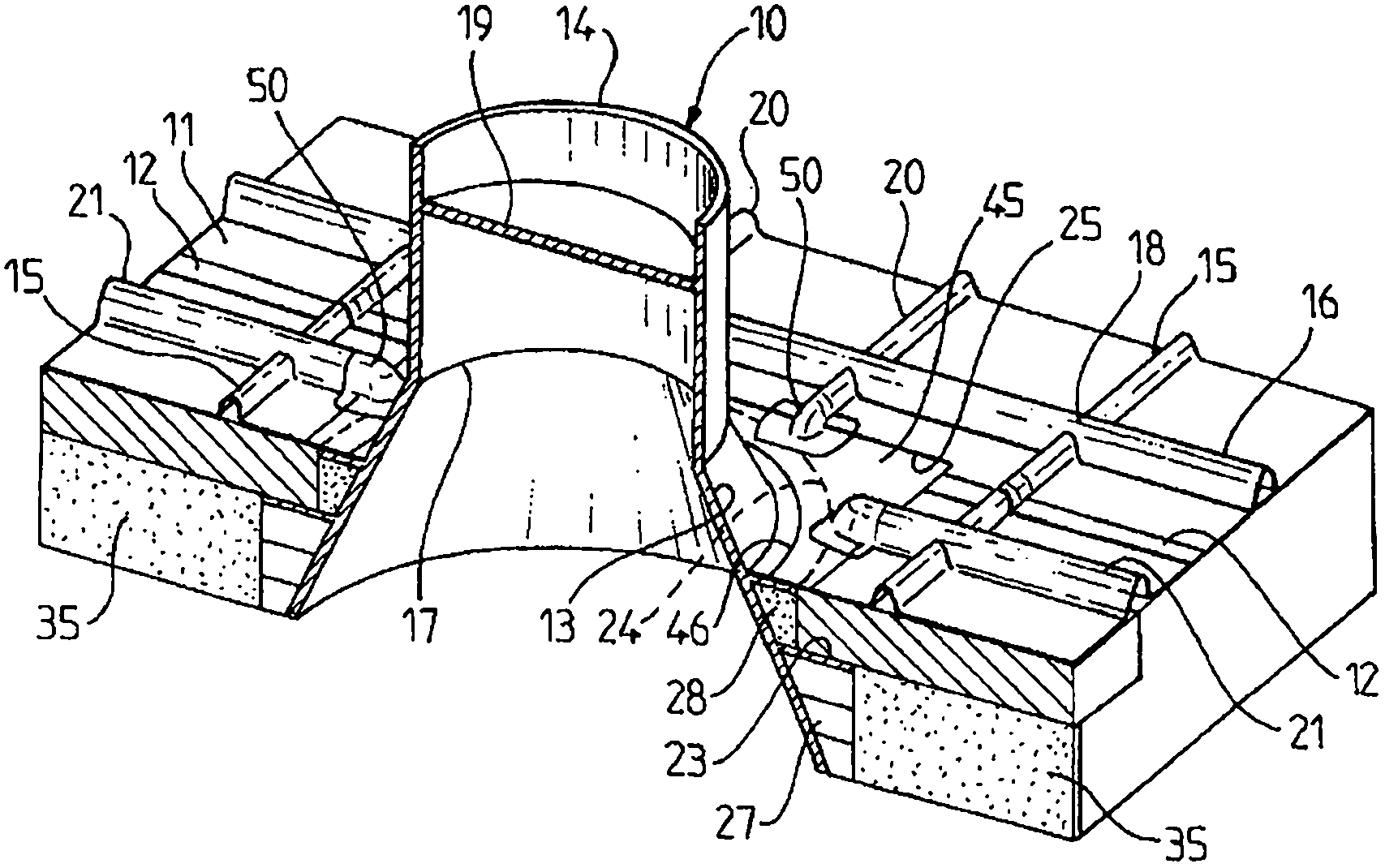 Sealed and insulating vessel comprising a support foot