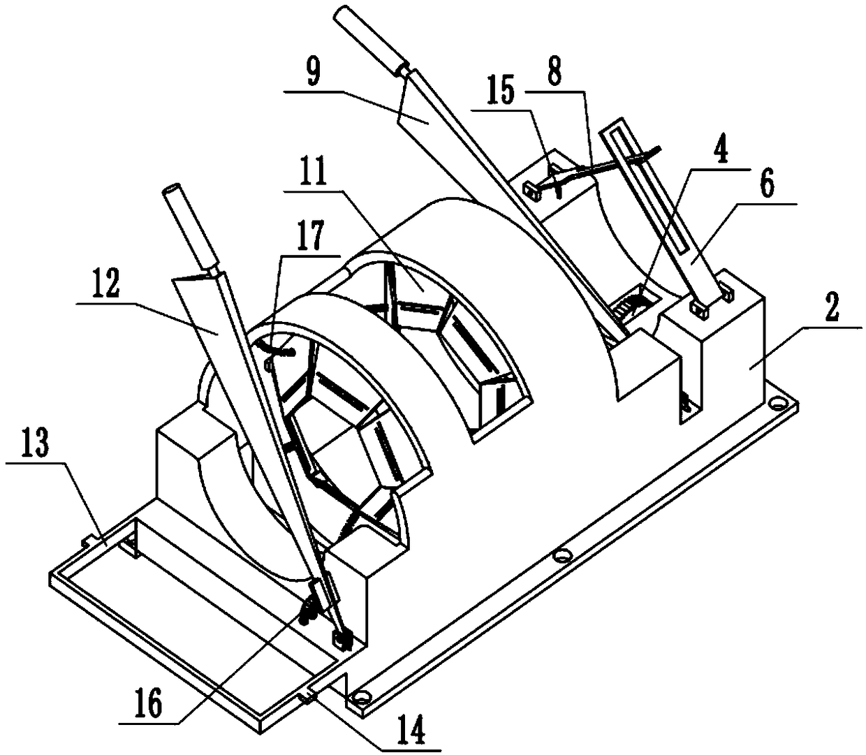 Sugarcane peeling and section cutting device