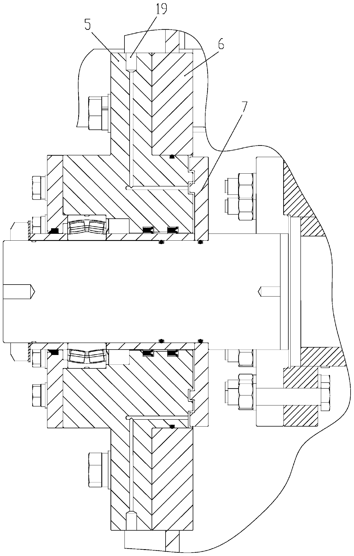 Sealing structure of grouting stirring barrel of shield tunneling machine