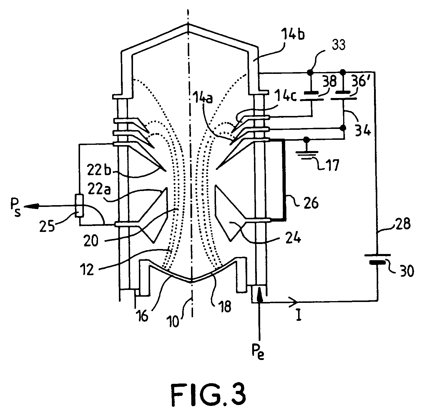 Amplifier comprising an electronic tube provided with collectors biased by at least two DC bias sources