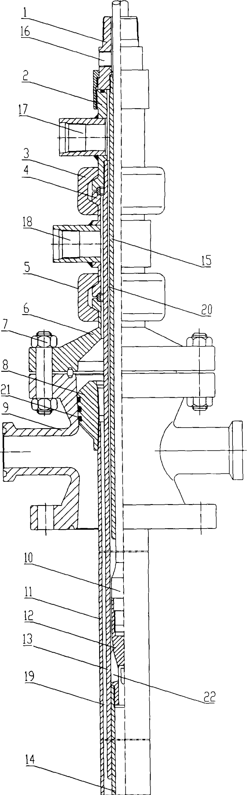 Hollow rod water mixing wellhead device