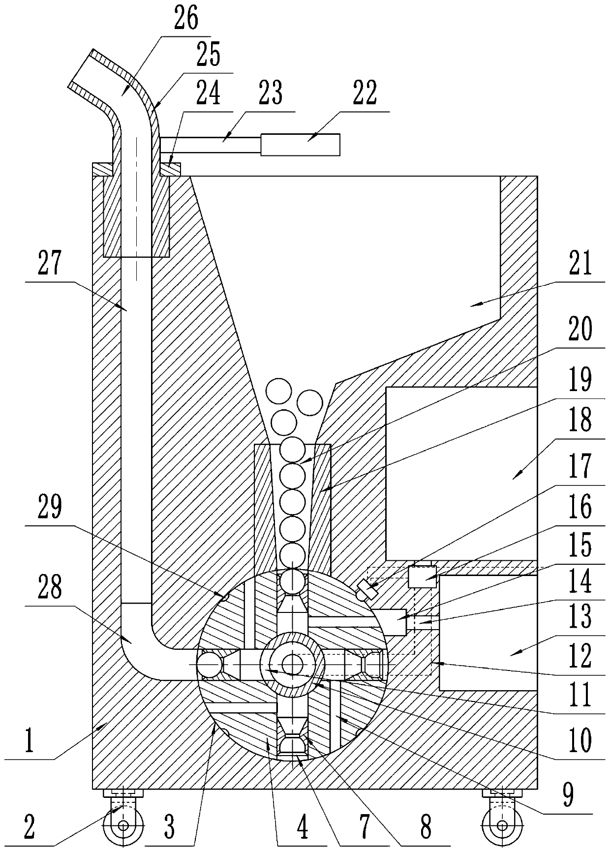 A tennis ball training device