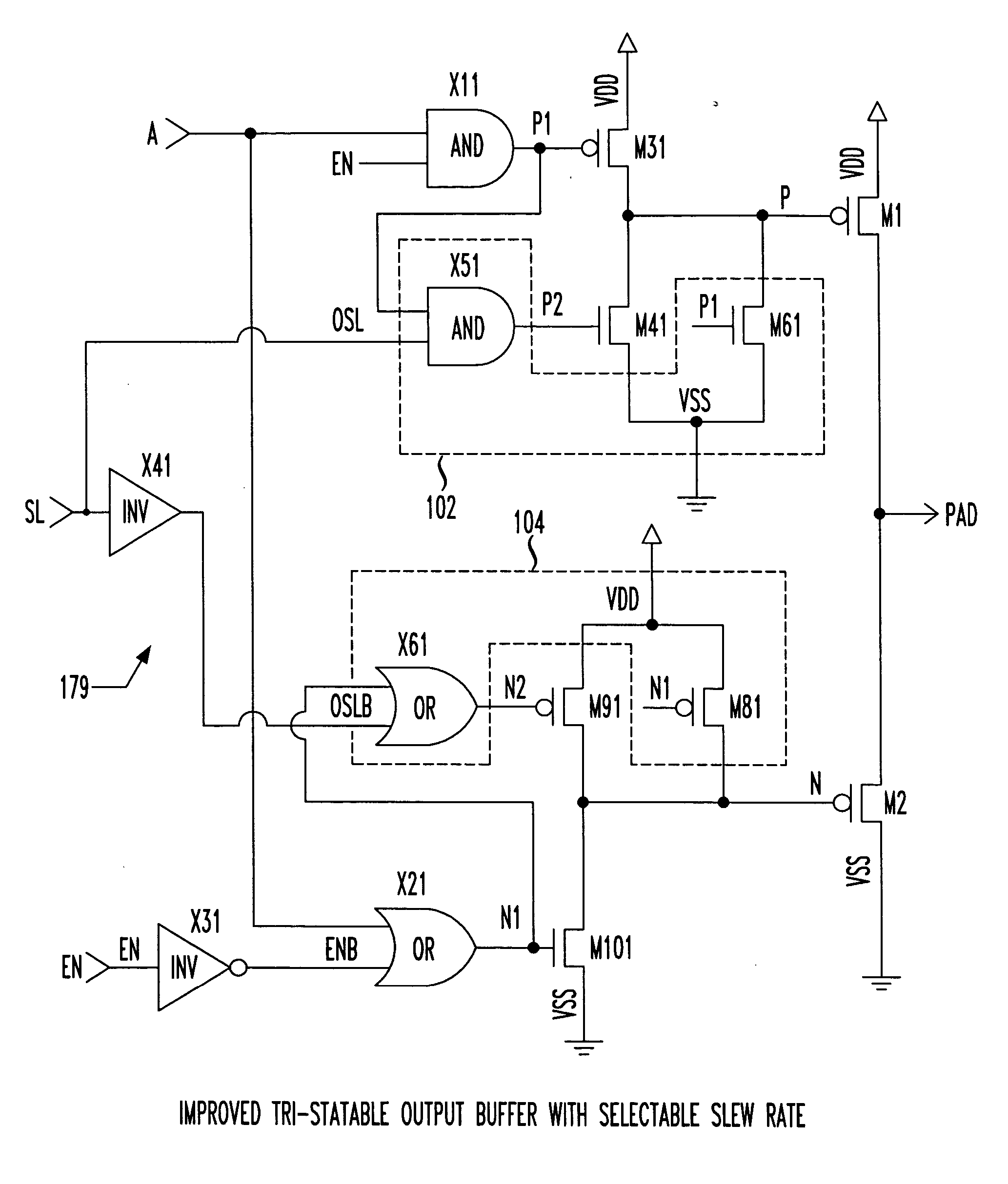 Output buffer with selectable slew rate