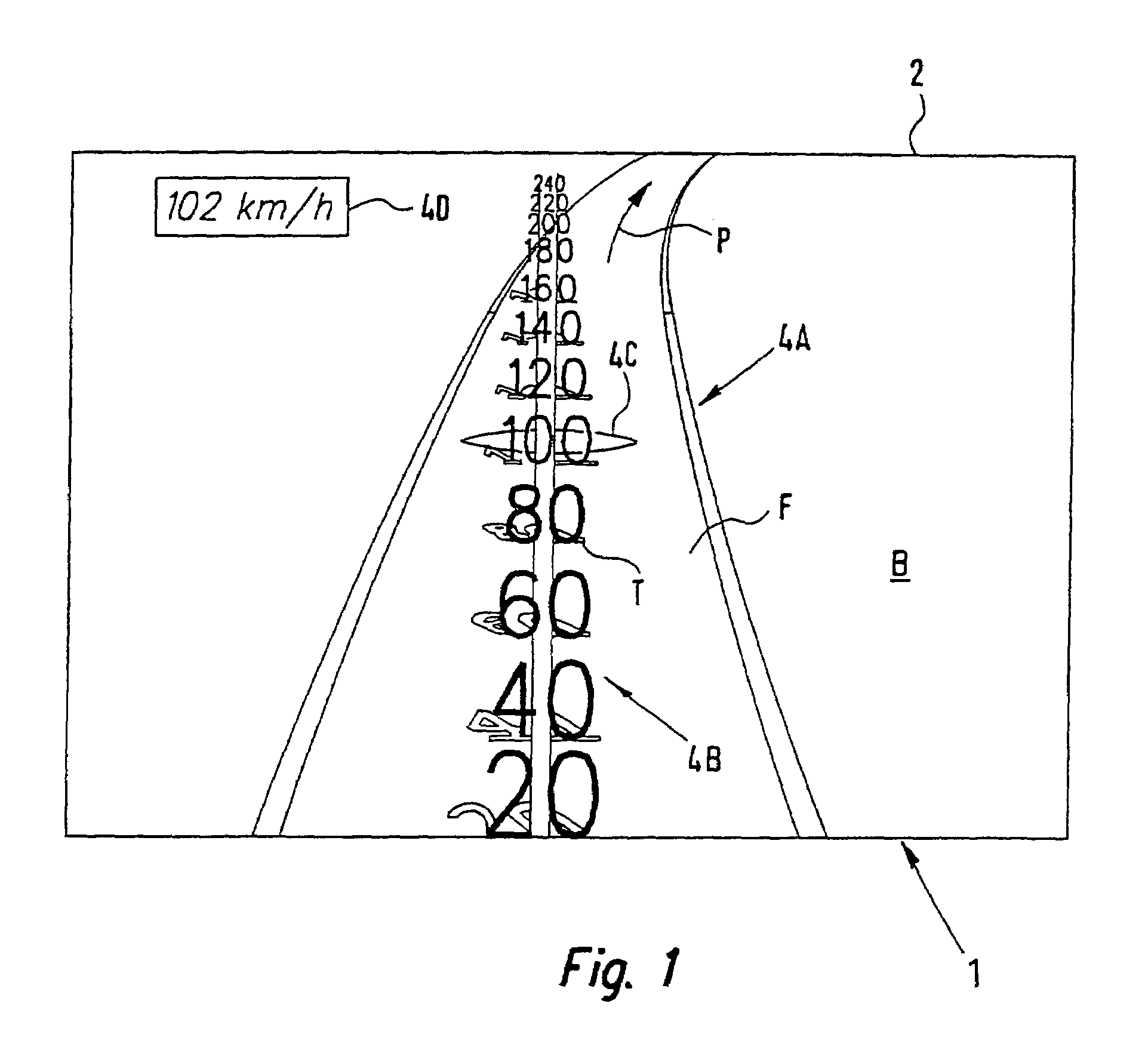 Method for displaying a perspective image and display device for at least one passenger of a motor vehicle