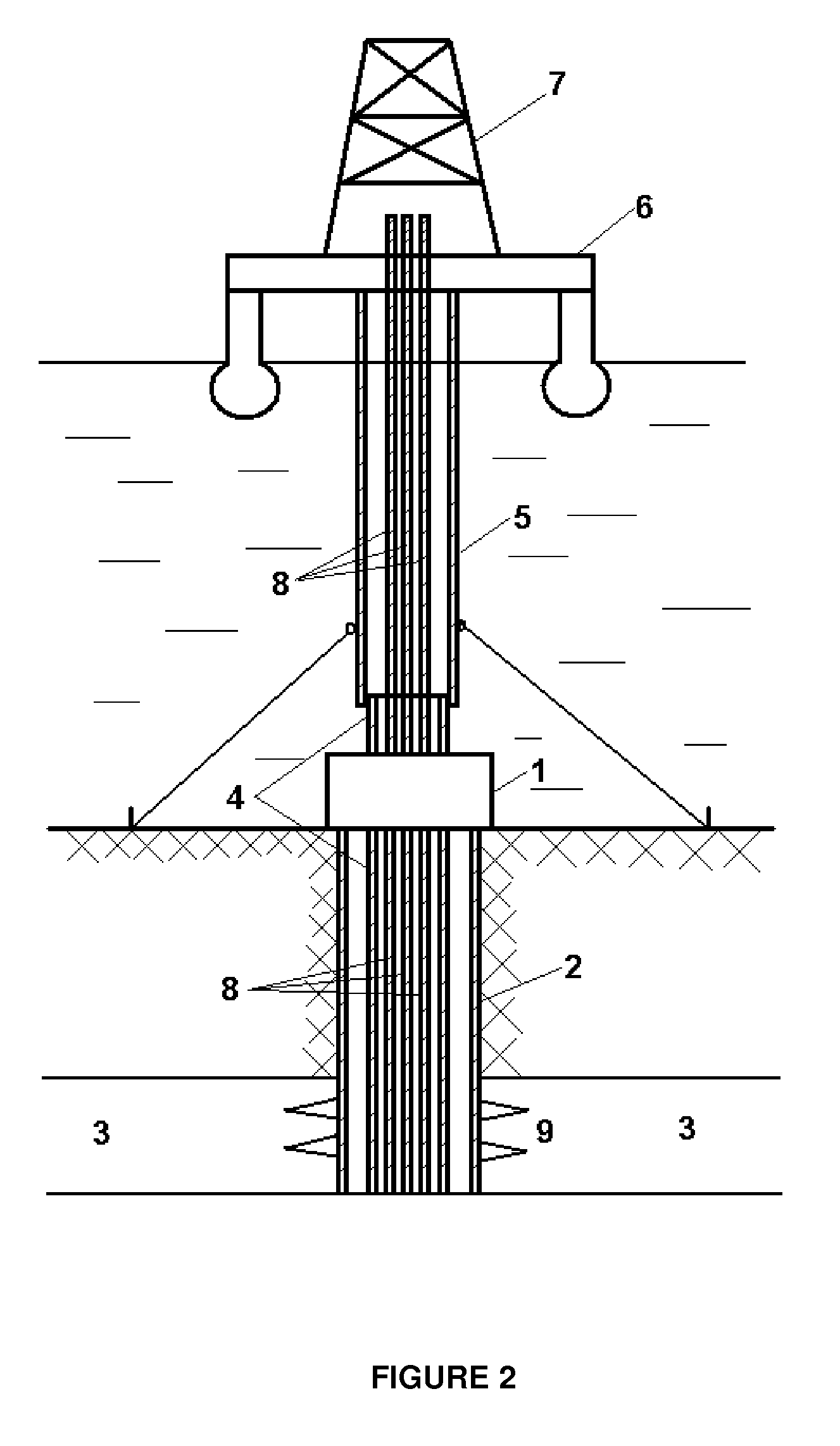 Method of killing an uncontrolled oil-gas fountain appeared after an explosion of an offshore oil platform