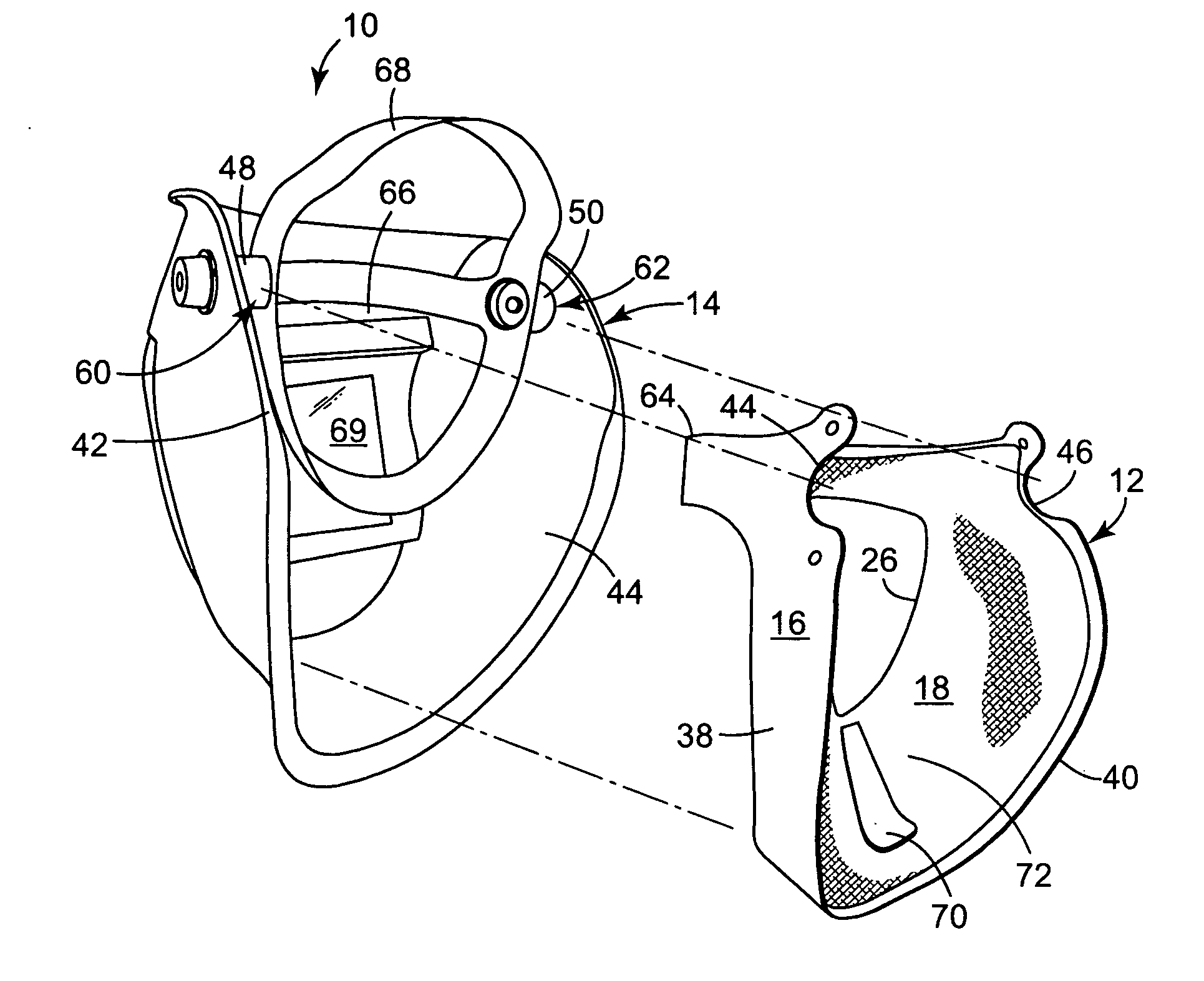 Supplied air helmet having face seal with differentiated permeability