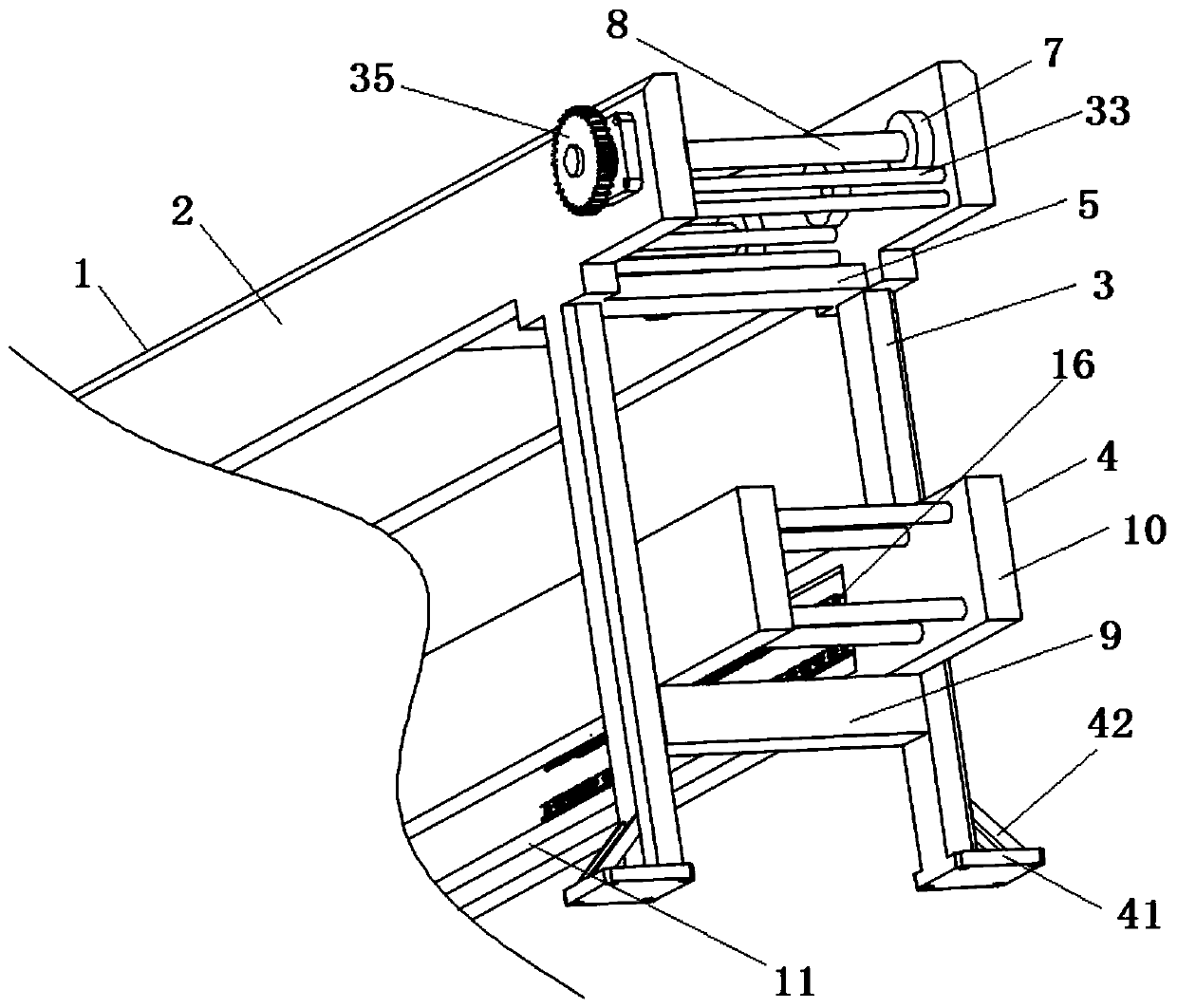 Steel tube fixed-distance movement device