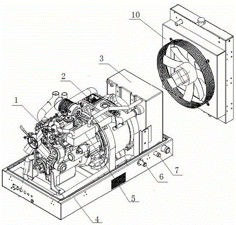 Super-silent diesel generator set with small size