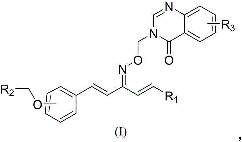 4(3H)-quinazolinone-containing 1,4-pentadiene-3-ketoxime ether derivatives and preparation method thereof