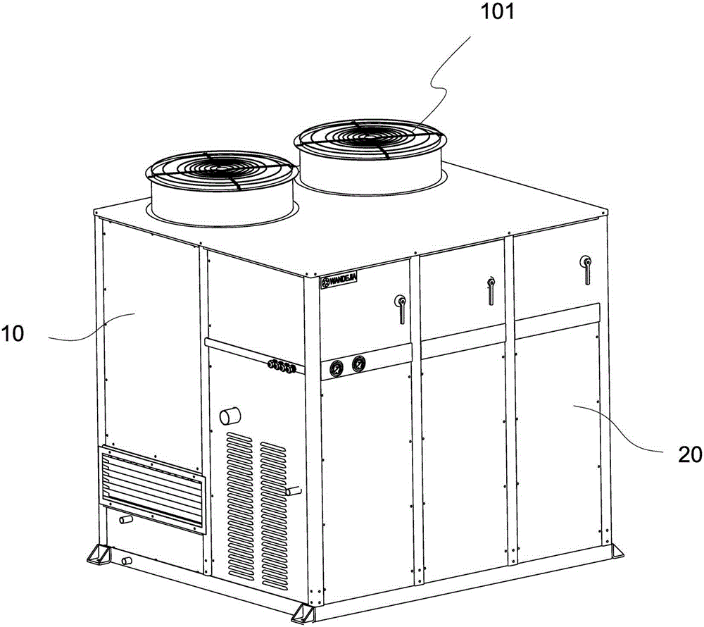 Compression condensing unit, water chiller and refrigeration air conditioning unit using evaporative condenser and control method thereof