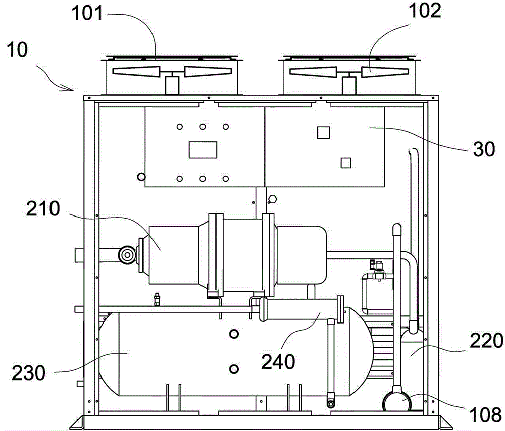 Compression condensing unit, water chiller and refrigeration air conditioning unit using evaporative condenser and control method thereof