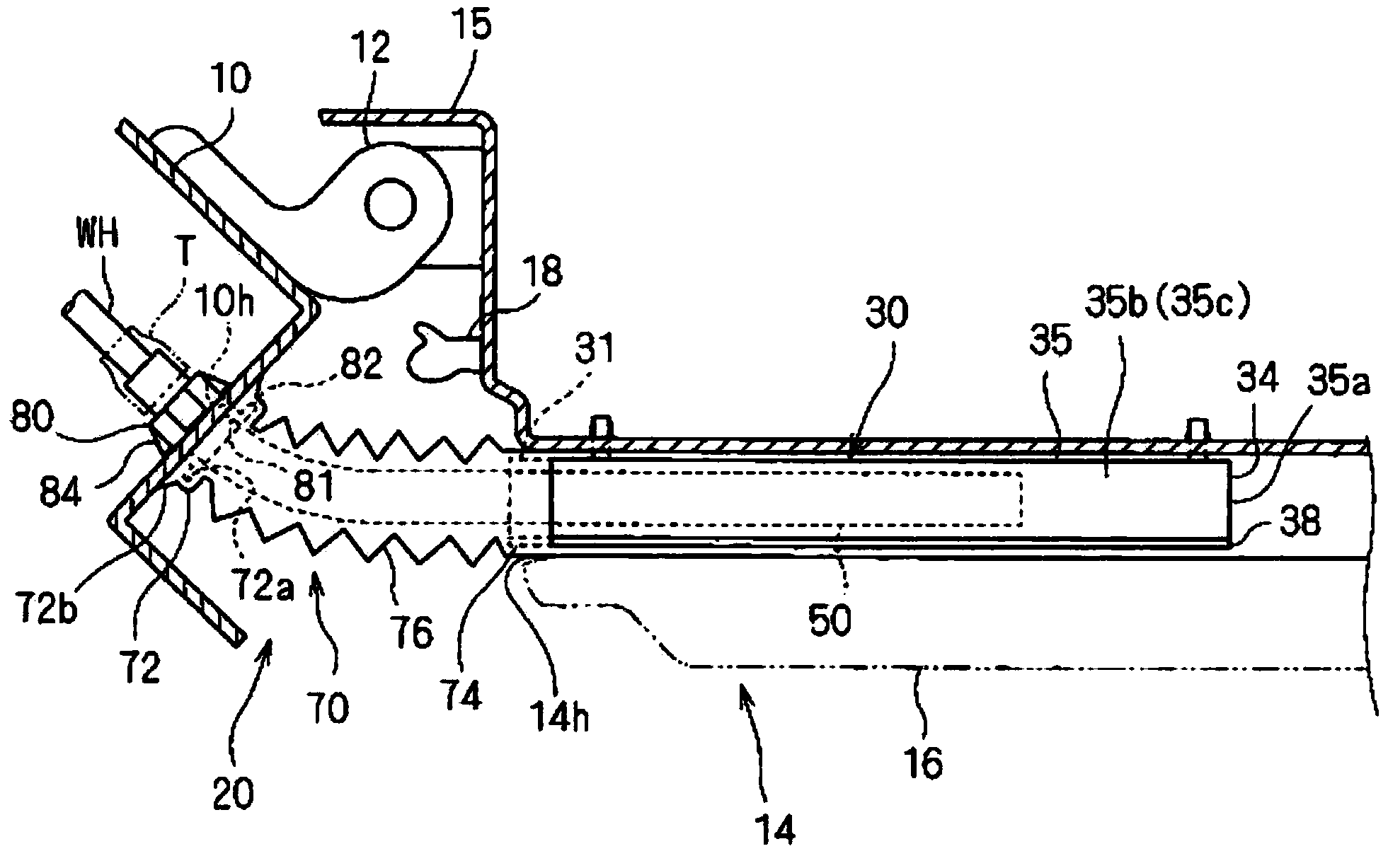 Wiring device for automotive door