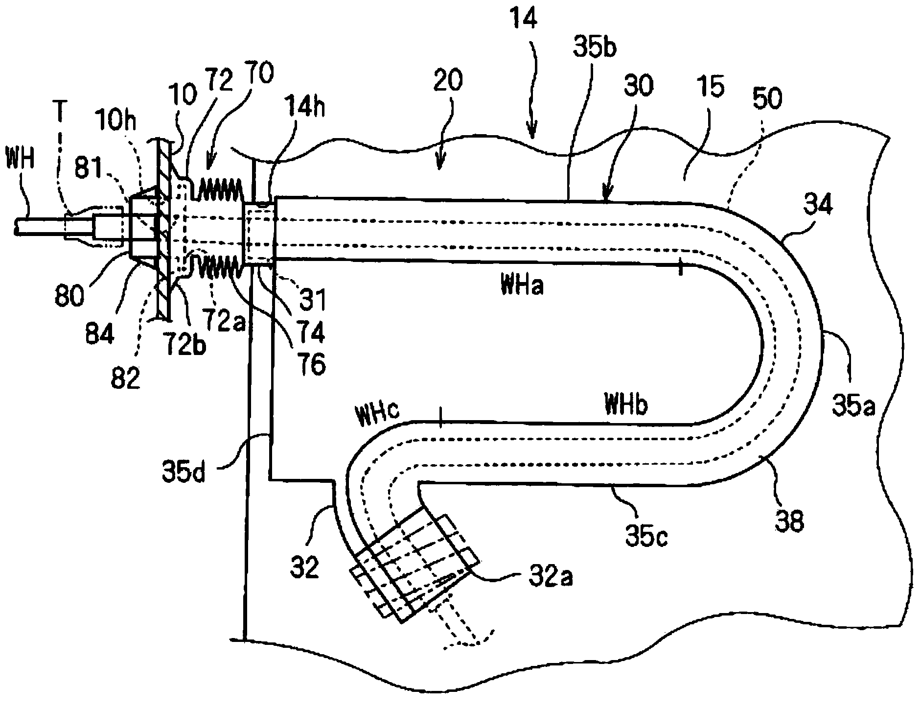 Wiring device for automotive door