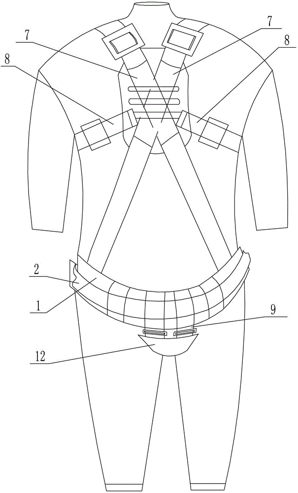 An anti-fall safety belt for tower operation