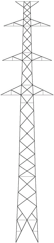 Overhead electricity transmission line tower with high wind resistance