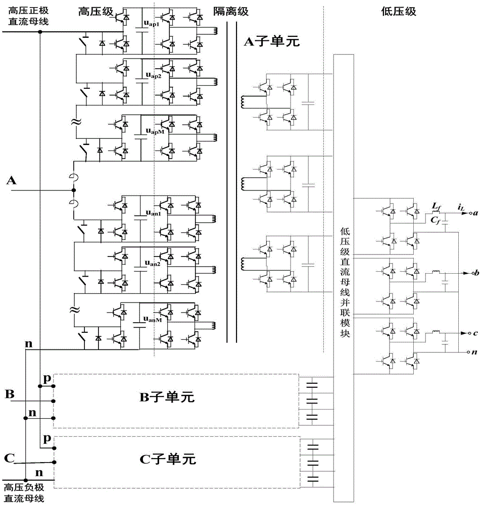 Modular multilevel converter (MMC) based solid-state transformer and control method thereof