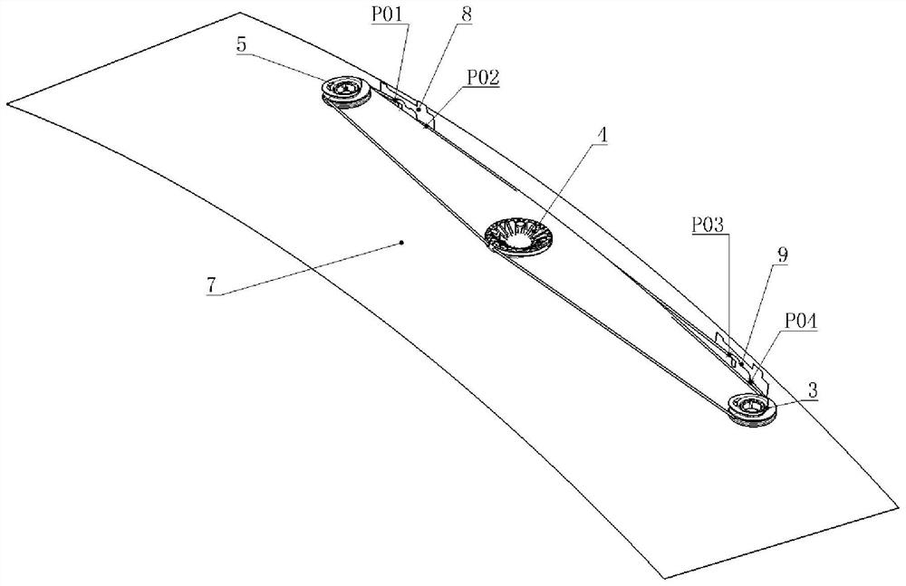 Window glass lifter steel wire rope outlet angle debugging design method