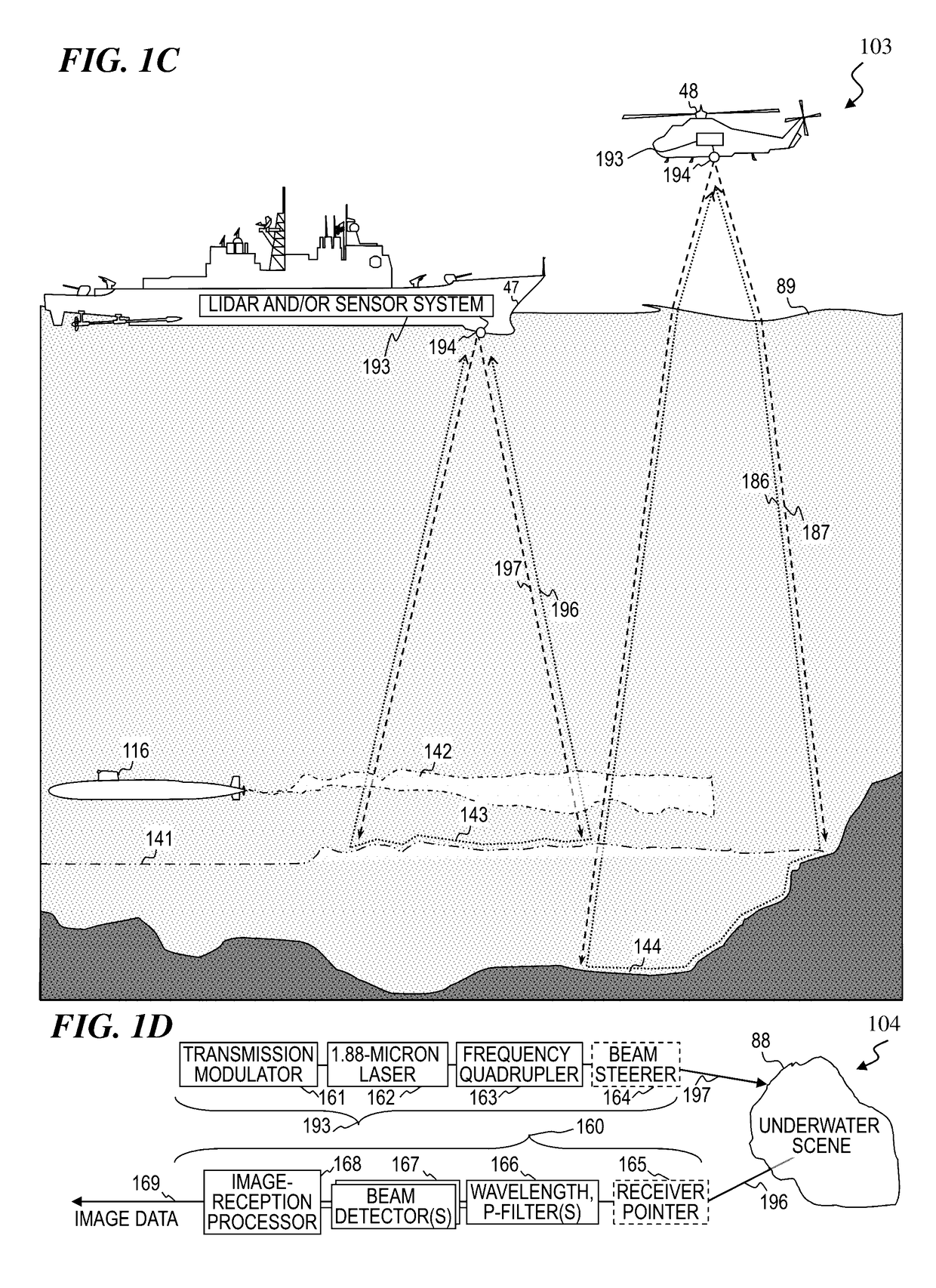 Frequency quadrupled laser using thulium-doped fiber amplifier and method