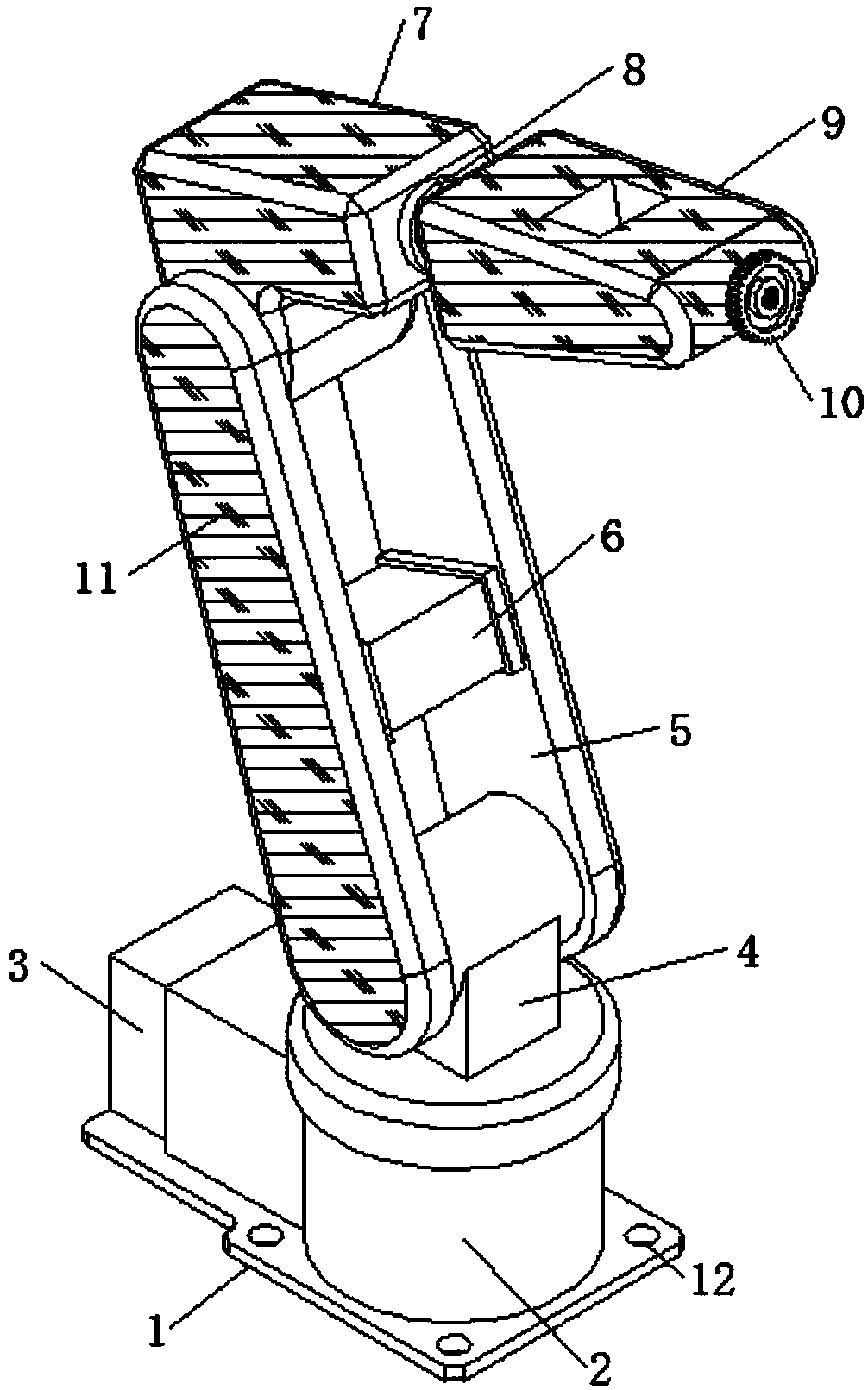 Piezoelectric-composite-based industrial robot capable of achieving vibration control