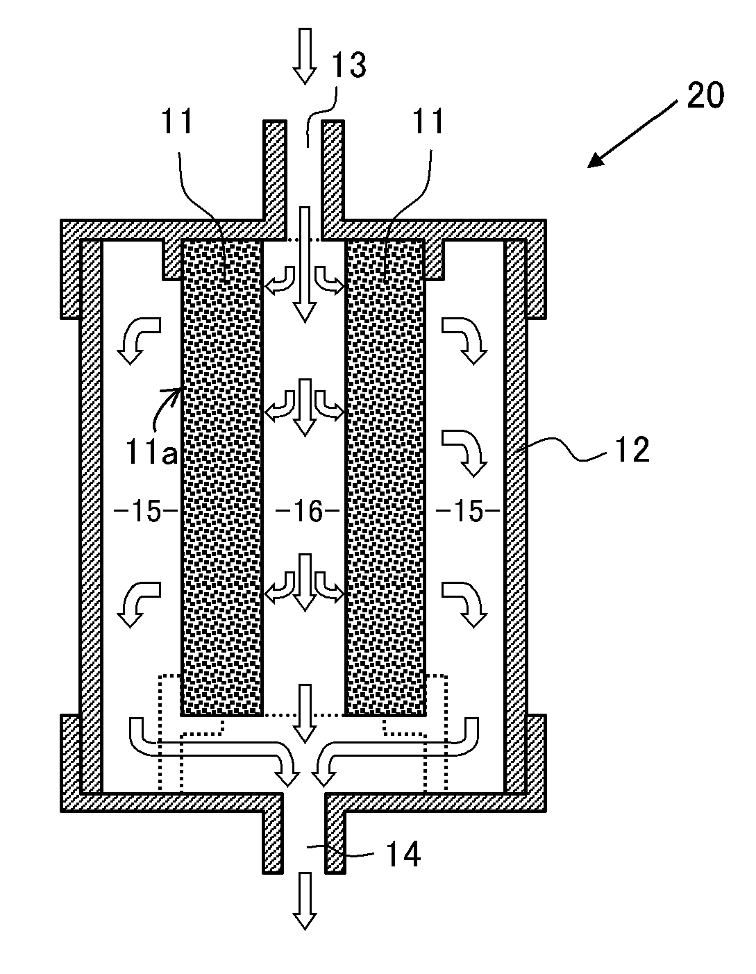 Adsorption column for purifying body fluid