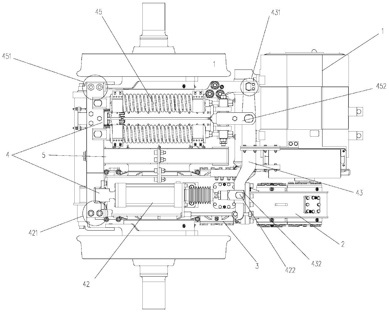 Drive braking system of rack-and-pinion vehicle