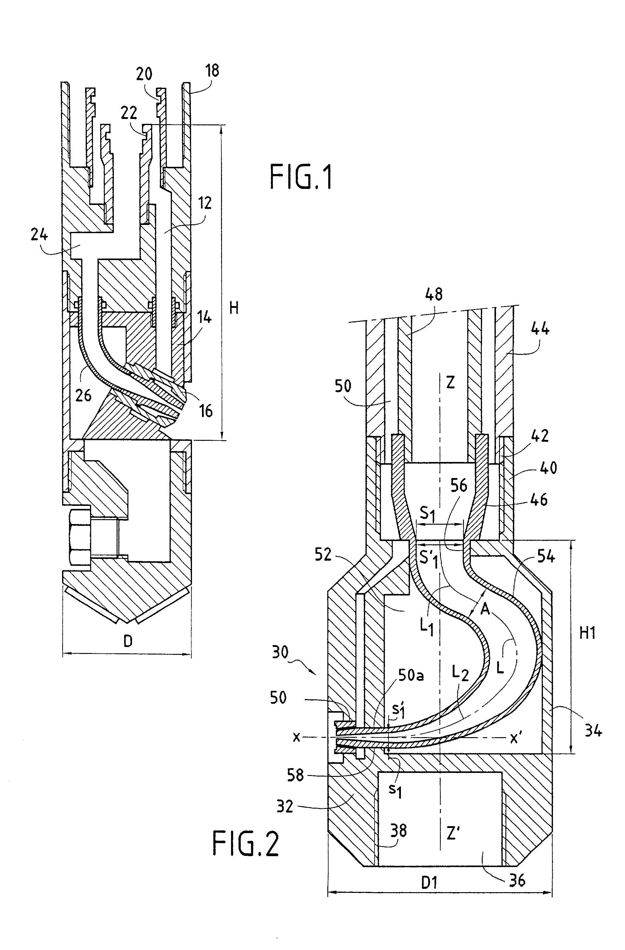 Head for injecting liquid under pressure to excavate the ground