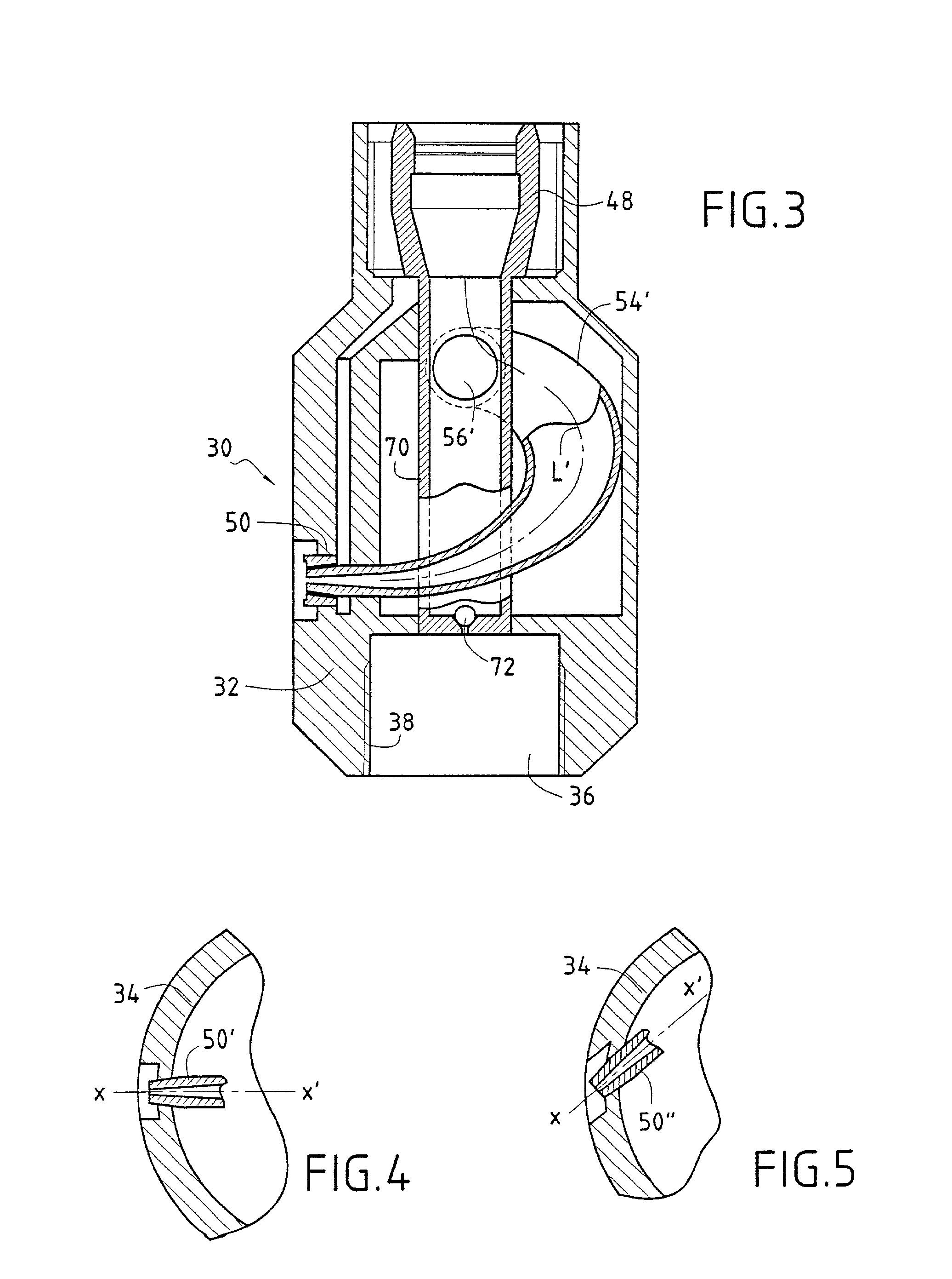 Head for injecting liquid under pressure to excavate the ground