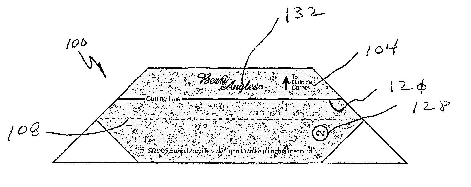 Template for customizing quilting squares and method of using the same