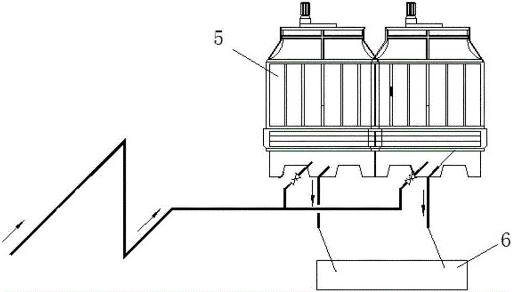 Equal-travel welded circulating cooling water process pipeline system