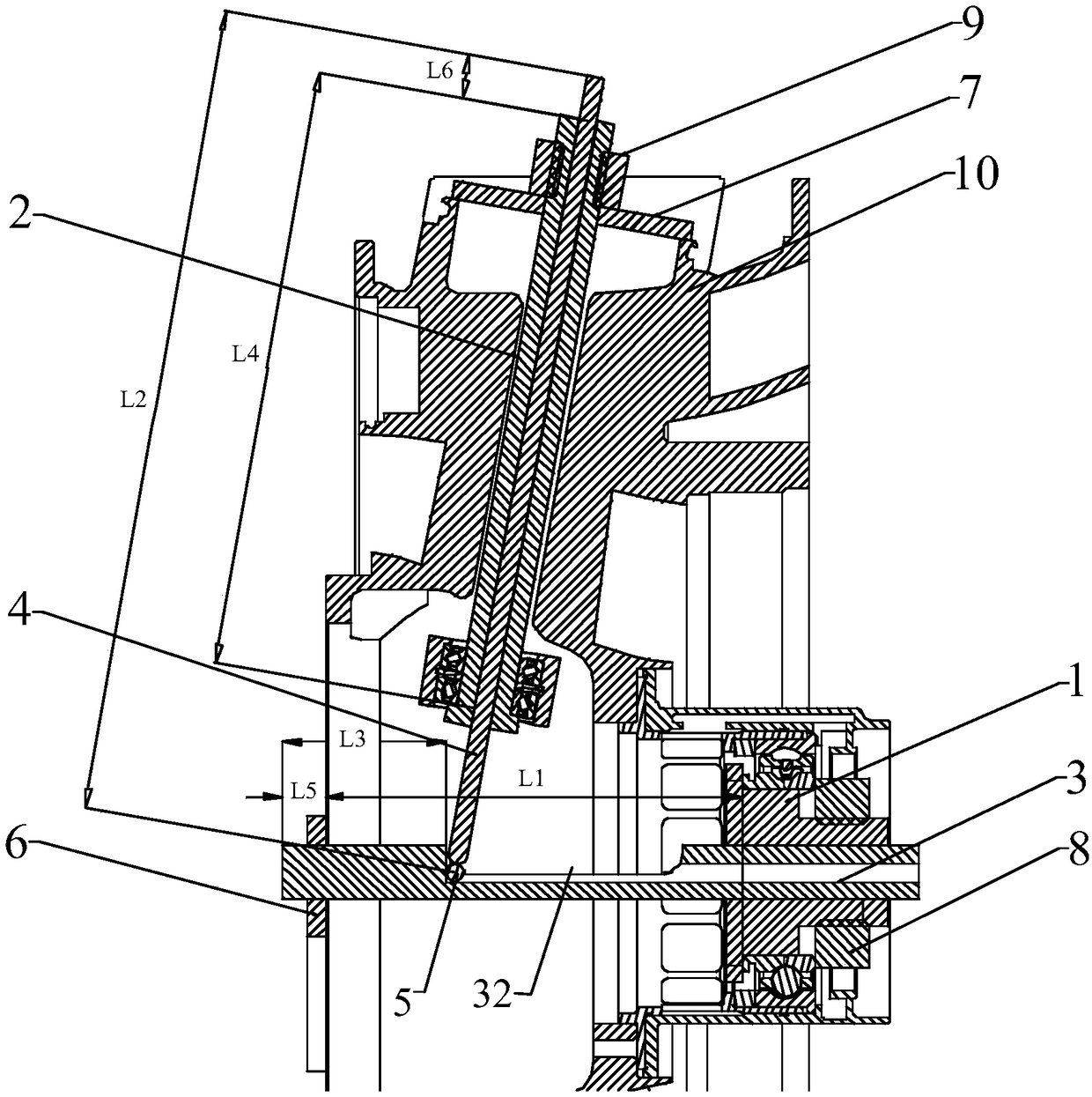 Mounting distance measuring device and measuring method of bevel gear pair