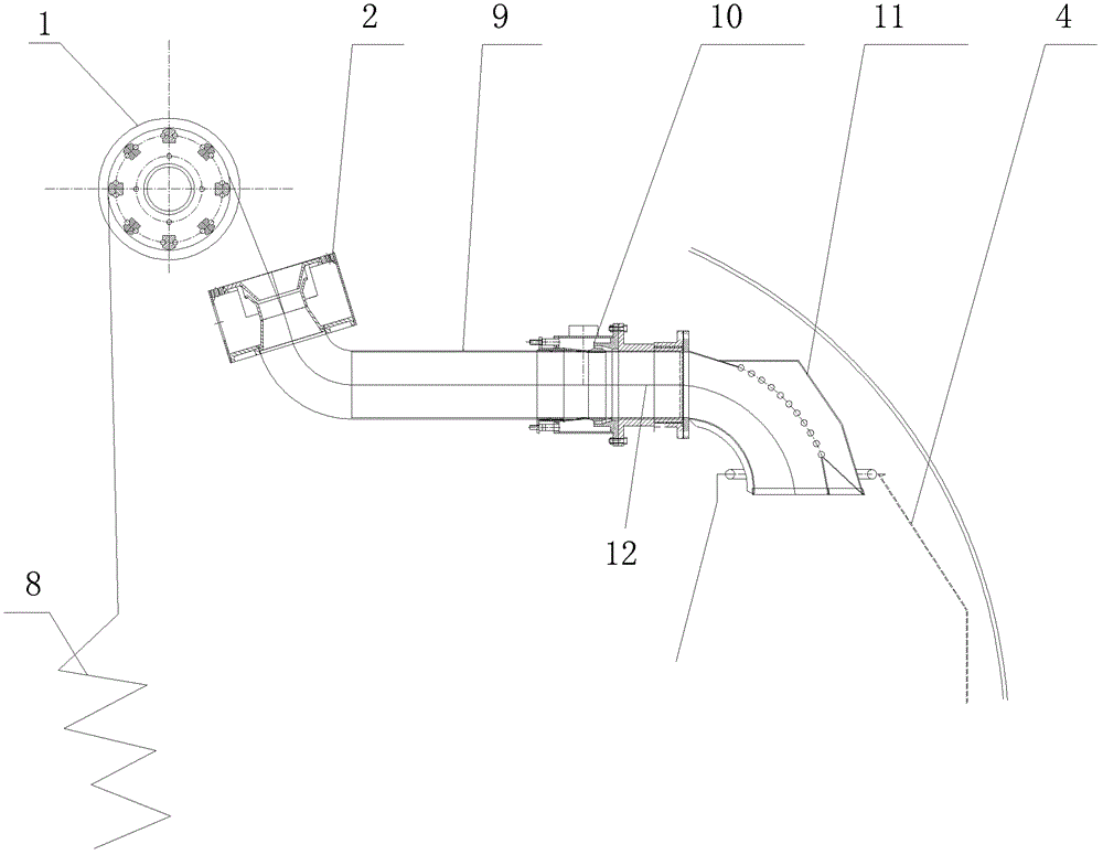 Square extending type cloth conveying tube