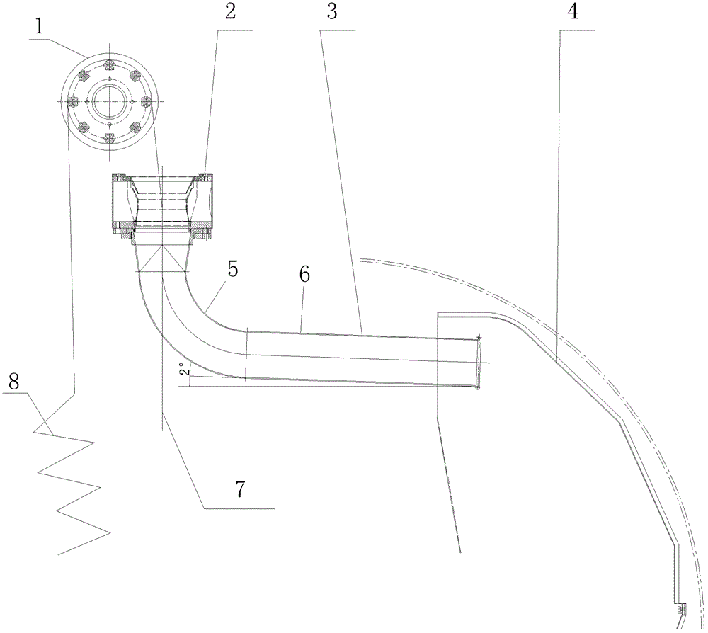 Square extending type cloth conveying tube