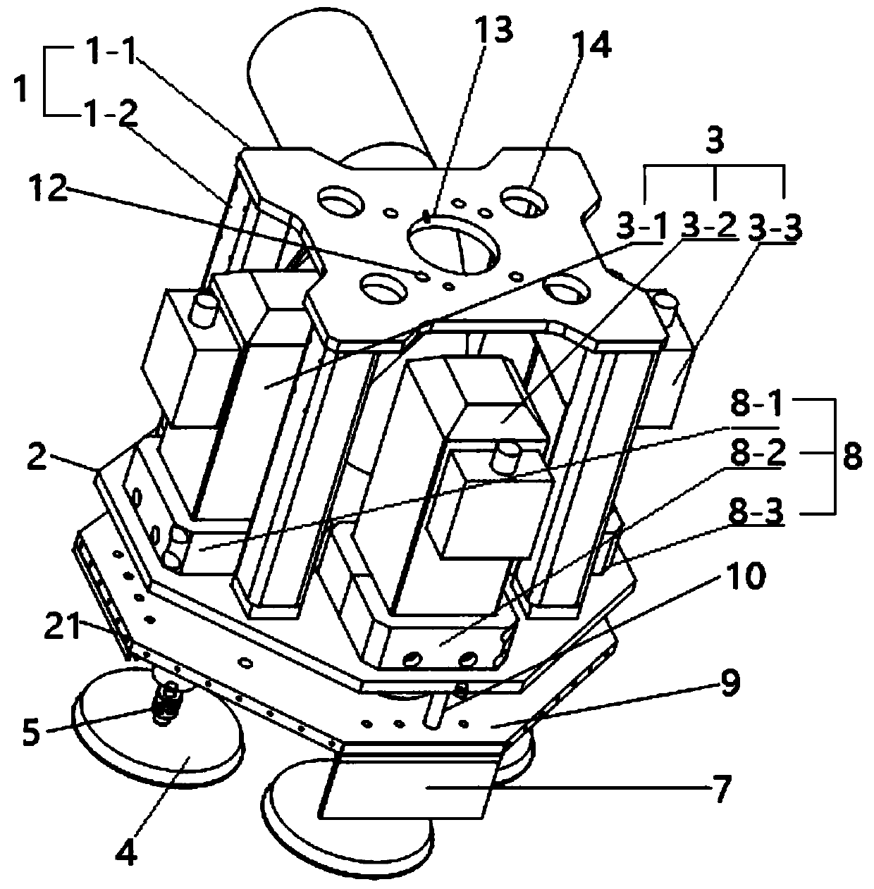 Combined type posture self-adaptive polishing tool applied to blade polishing