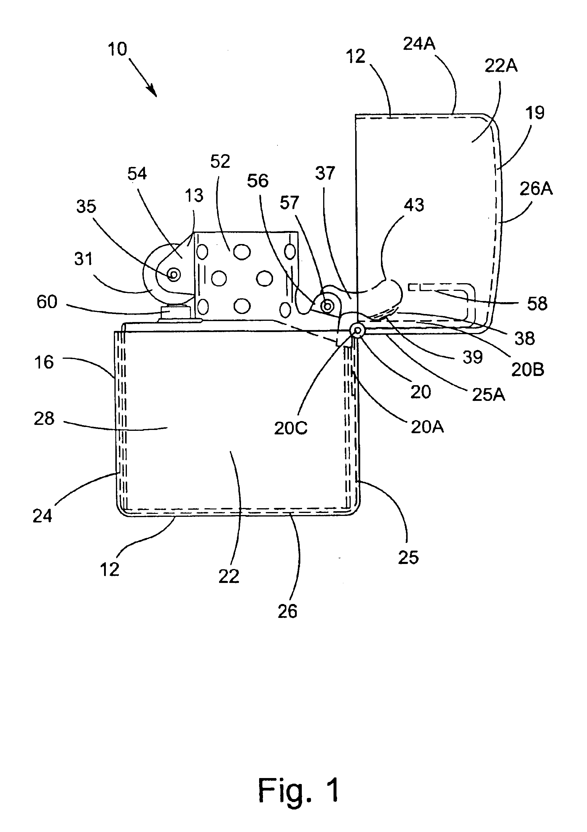 Interference-free cam for hinged-lid lighters