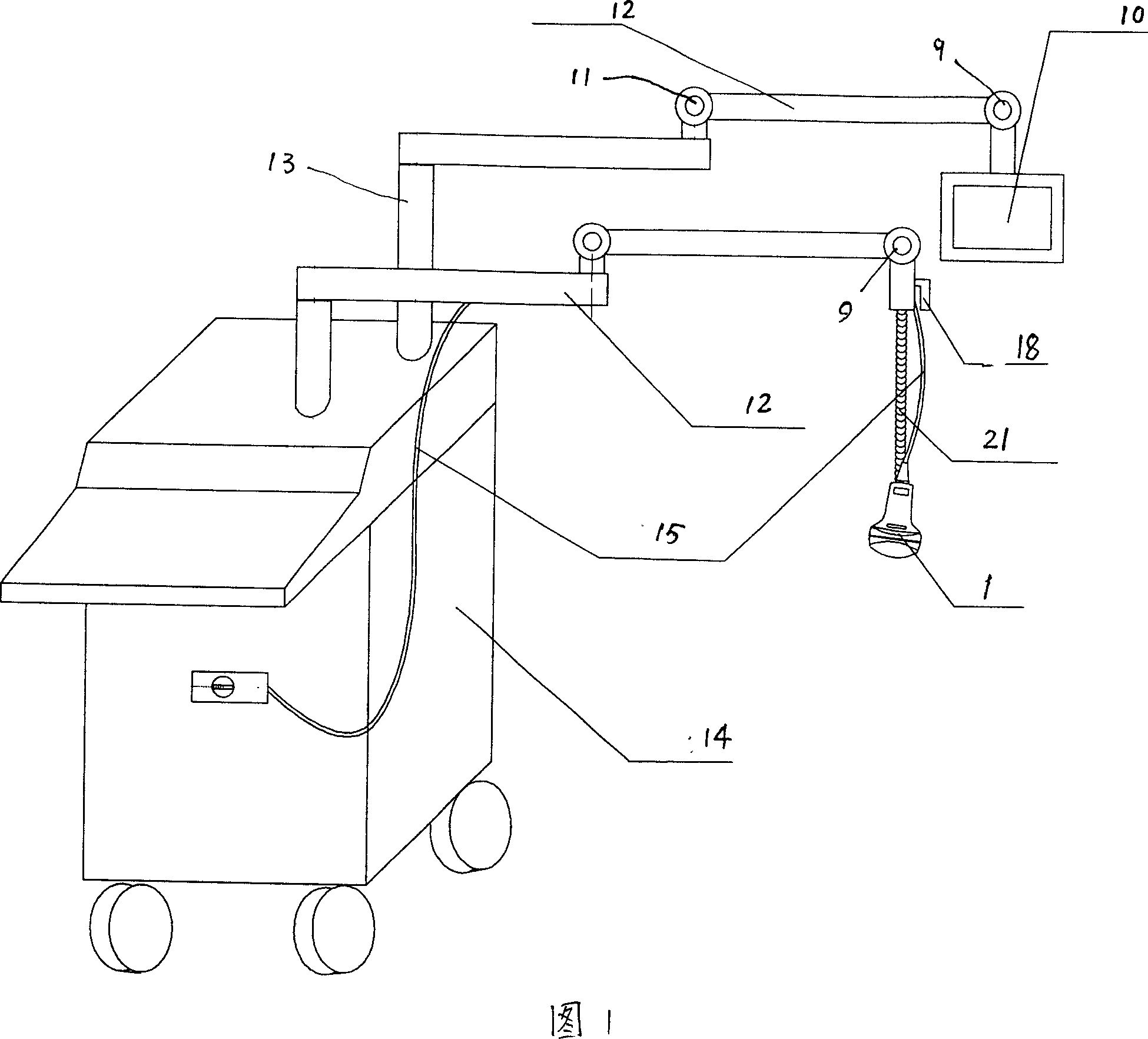 Positioning method and apparatus of ultrasonic diagnosis device for surgery supervision