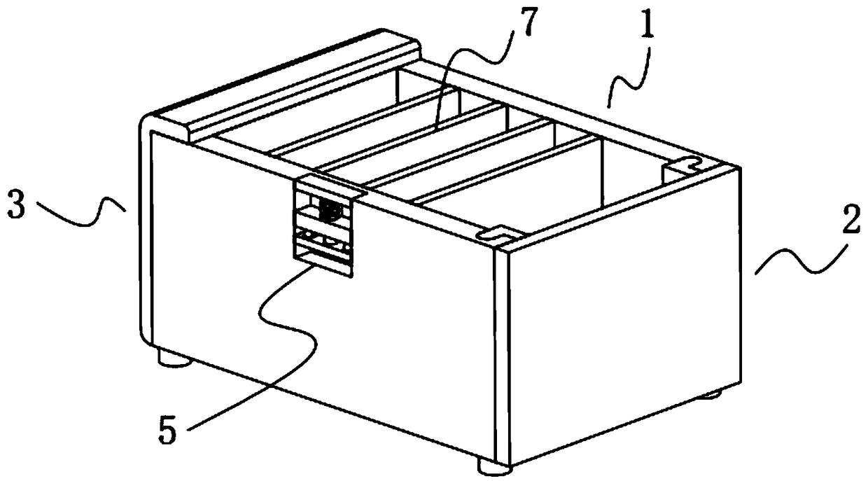 Rail type partition plate medicine containing box