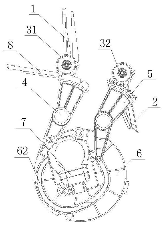 Multi-mode air door regulating mechanism of automotive air conditioner