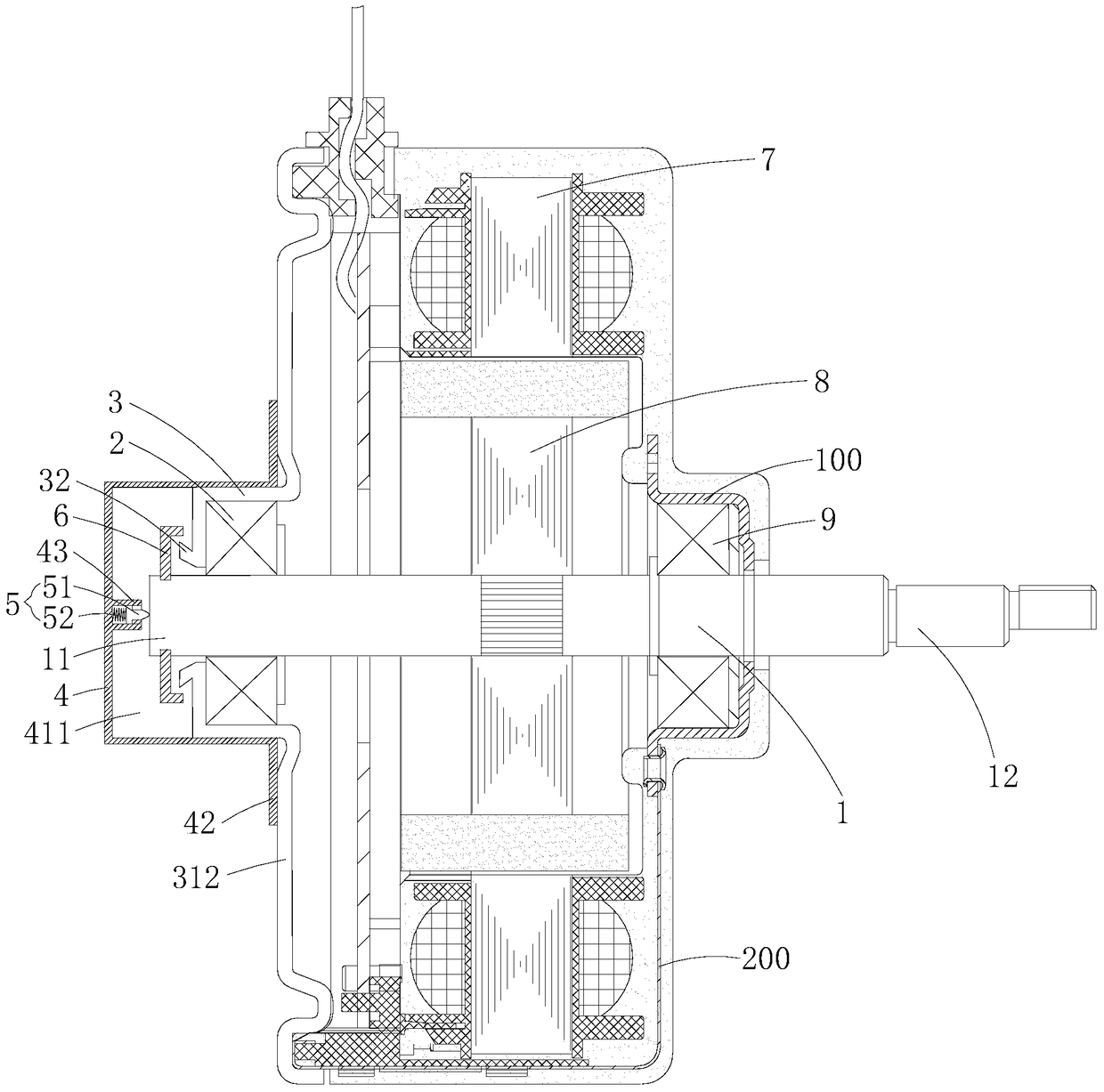 Anti-corrosion structure of motor bearing and plastic-encapsulated brushless DC motor