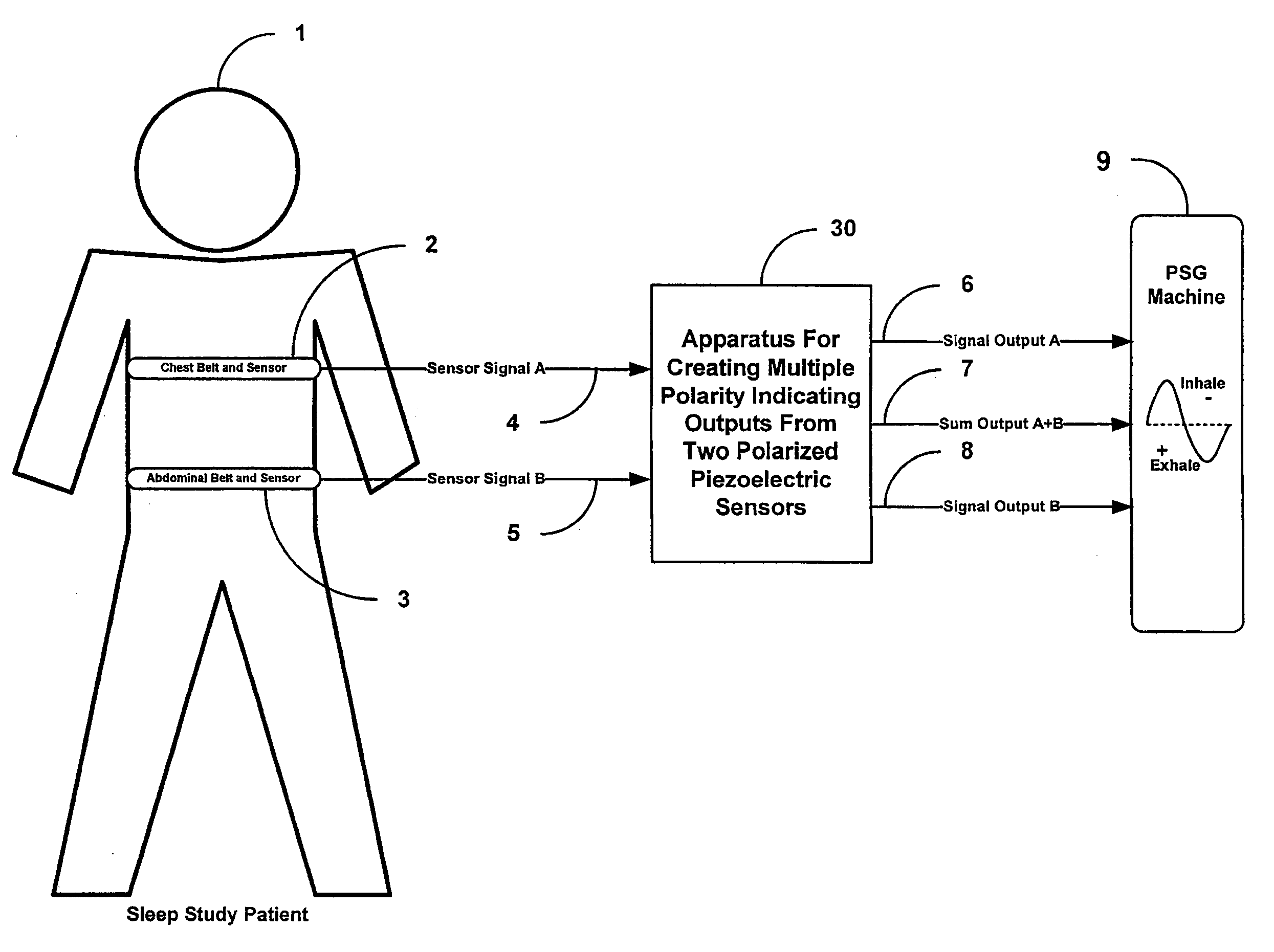 Apparatus and method for creating multiple polarity indicating outputs from two polarized piezoelectric film sensors