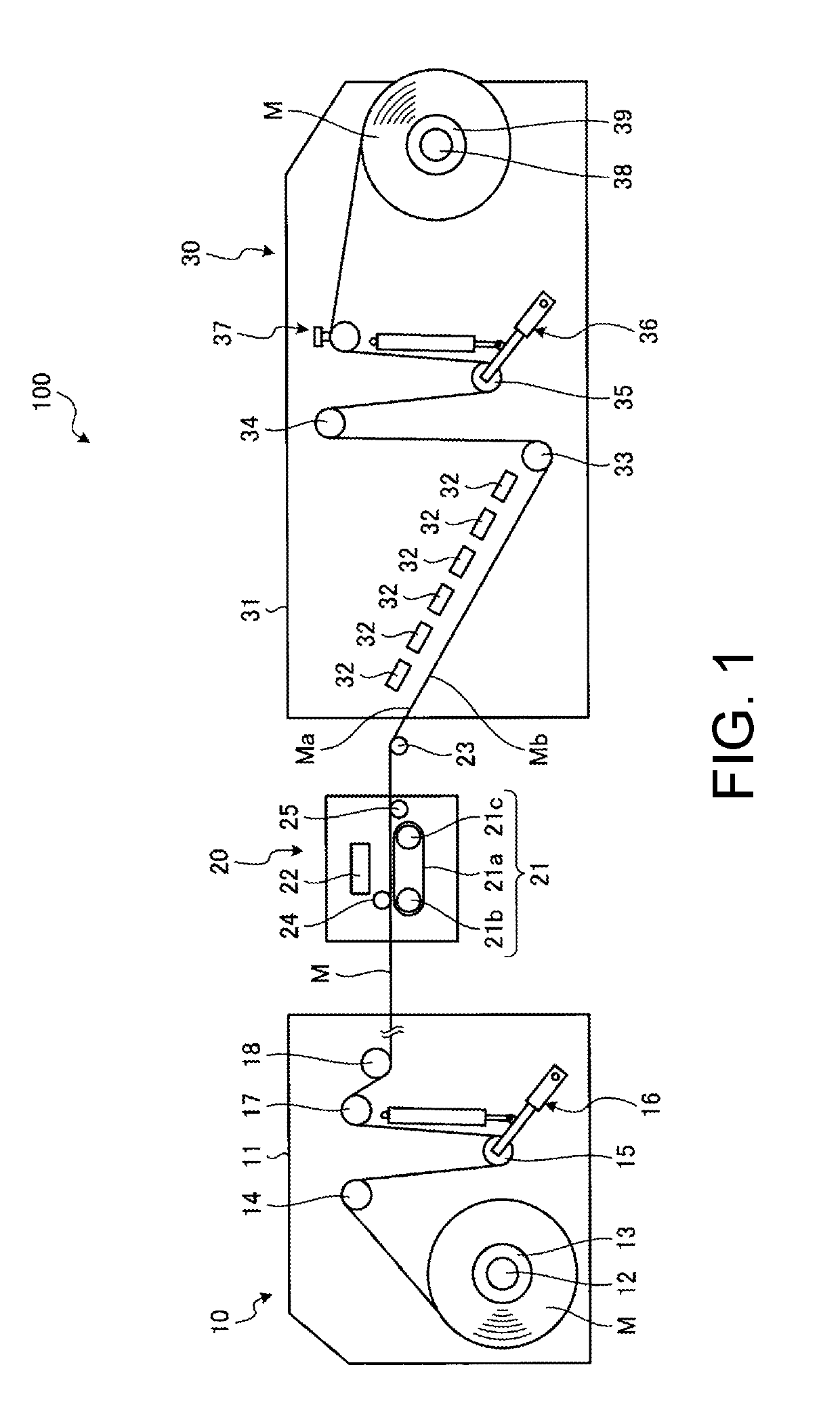 Medium wind-up device, printing machine, and medium wind-up method