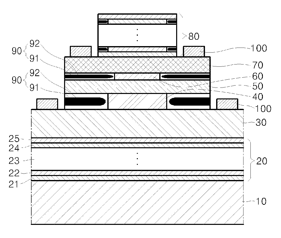 Long wavelength vertical cavity surface emitting laser device and method of fabricating the same